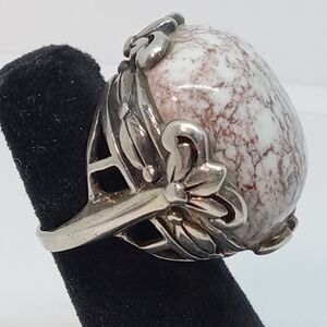 * vintage HUGE 925 & Wild Horse Magnesite stone ring signed CFJ size 7.5